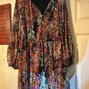 Vince Camuto Black Floral Dress